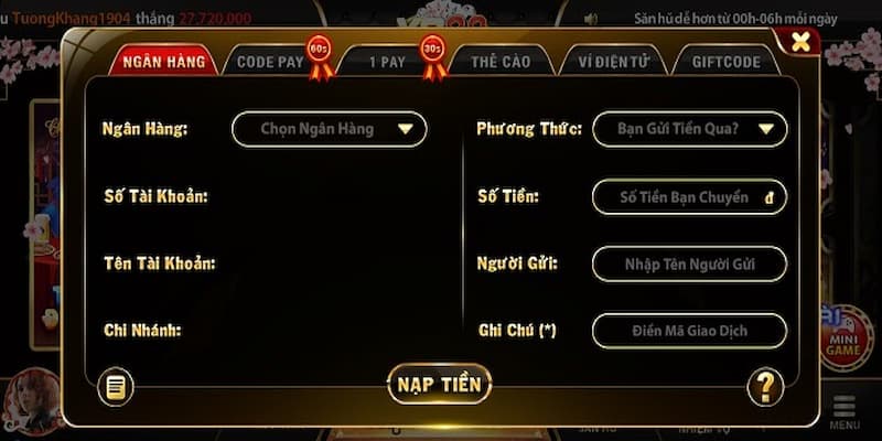 Yo88 net - Game bài đổi thưởng uy tín nhất năm 2024 5 Hướng dẫn nạp tiền Yo88 net bằng hình thức ngân hàng