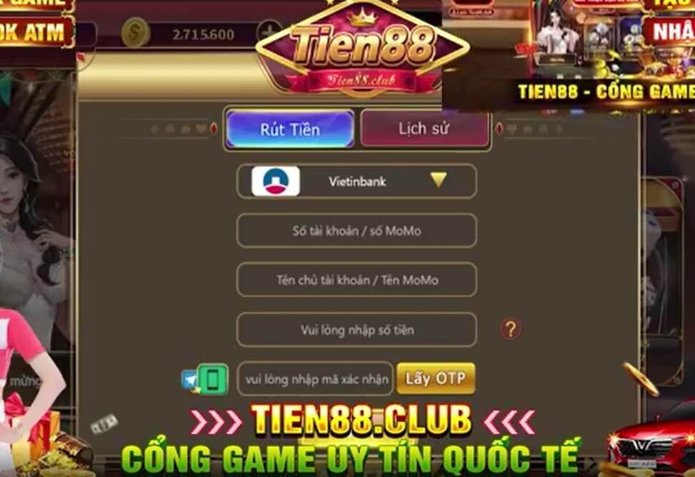 Tien88 club - Cổng game đổi thưởng chất lượng nhất năm 2024 6 Rút tiền qua hình thức Chuyển khoản đơn giản nhanh chóng