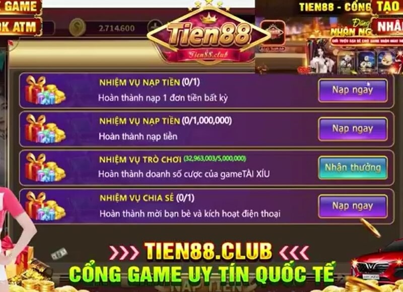 Tien88 club - Cổng game đổi thưởng chất lượng nhất năm 2024 2 Dòng Slot quay hũ đổi thưởng tại tien88 club