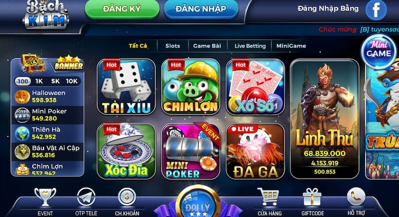 Bạch Kim Club - Top Cổng Game Cá Cược Hot Nhất Hiện Nay 2 Kho game vô cùng hấp dẫn với nhiều thể loại game hot hit