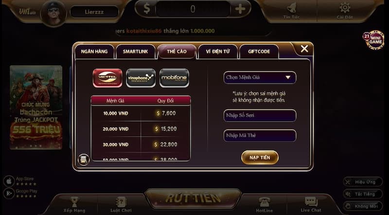 Vin Win - Cổng Game Đổi Thưởng Cực Uy Tín 6 Cách nạp tiền tại cổng game Vin win cực dễ dàng