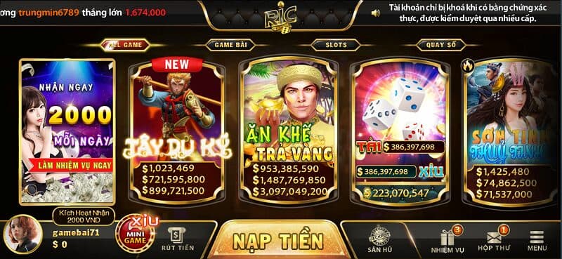 Ric Win - Cổng game đổi thưởng số 1 tại Việt Nam 5 Những lý do khiến cho Ric win được ưa chuộng nhất