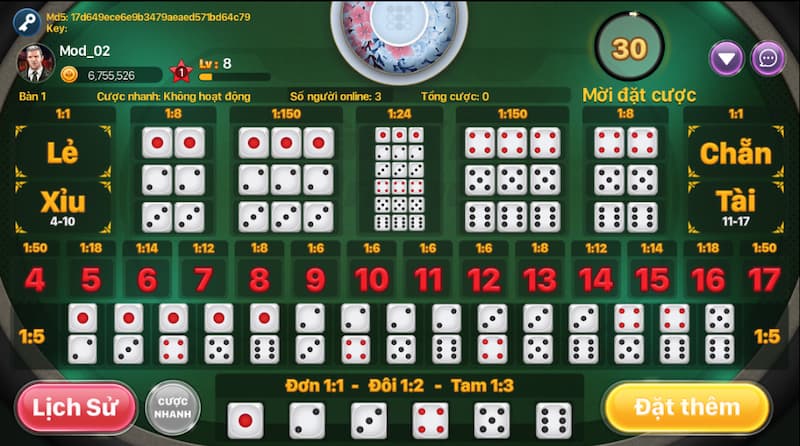 Hướng Dẫn Cách Chơi Tài Xỉu Bancah5 Trăm Trận Trăm Thắng 2 Các bước đặt cược tài xỉu Bancah5
