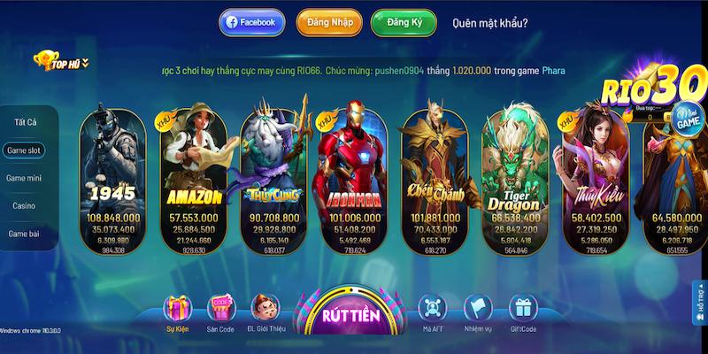 Rio66 - Cổng game đổi thưởng quốc tế được đánh giá cao 3 Trò chơi Slot game may mắn chỉ có tại cổng game Rio66