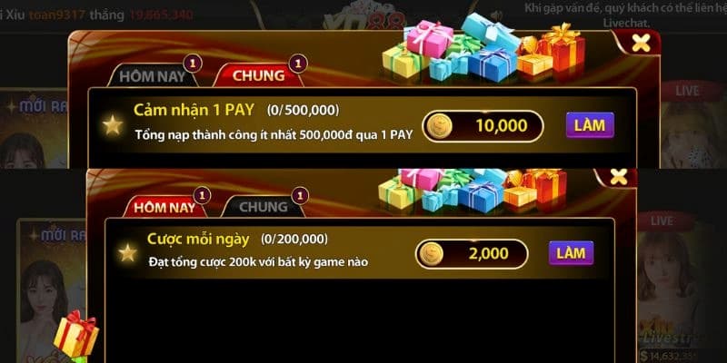 Yo88 - Cổng game bài đổi thưởng trực tuyến số 1 tại Châu Á 7 Các nhiệm vụ lĩnh thưởng tại cổng game Yo88