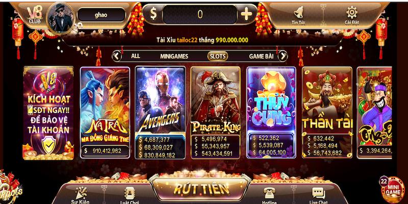 V8 club - Cổng game chất lượng nổi bật top đầu hiện nay 3 Slot game tại V8 club