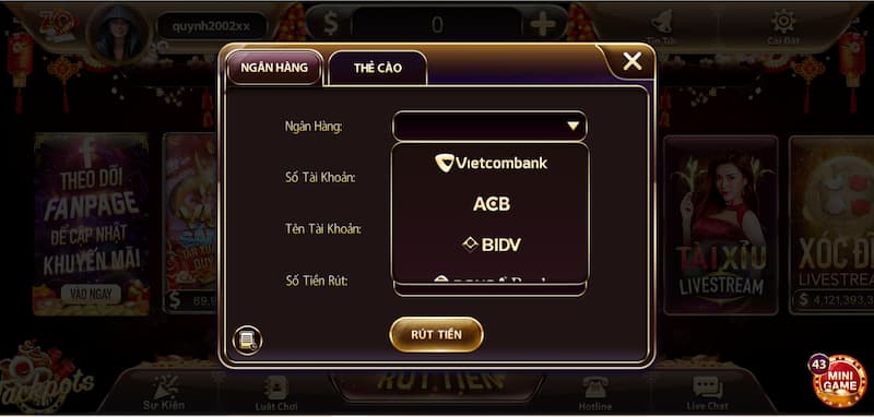 Zowin - Cổng game bài đổi thưởng uy tín hàng đầu hiện nay 4 Rút tiền tại cổng game Zowin