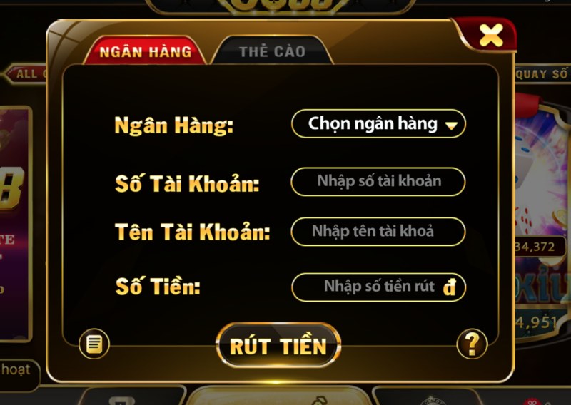 Các bước rút tiền tại cổng game Benvip