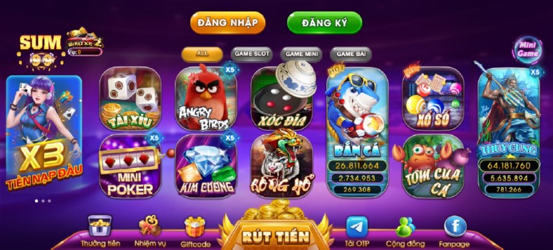 Sum99 club - Cổng game nổ hũ quốc tế hấp dẫn nhất 2024 2 Những trò chơi có tại Sum99 club